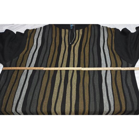 Steve Harvey Celebrity Edition Mens 4XLT Quarter ZIp Sweater Striped Tall Career - Picture 7 of 11